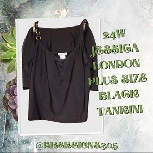 🌻 24W Jessica London Plus Size Black Tankini